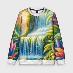 Свитшот детский Каскадный водопад, цвет: 3D-белый