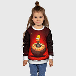 Свитшот детский Гомер в пончике, цвет: 3D-белый — фото 2