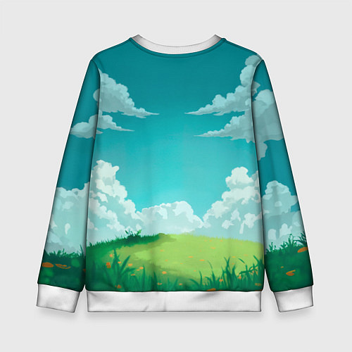 Детский свитшот Уточка в кимоно под миниатюрным деревом / 3D-Белый – фото 2