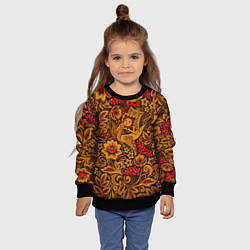 Свитшот детский Летучий корабль в стиле хохломской росписи, цвет: 3D-черный — фото 2