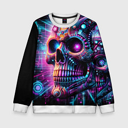 Детский свитшот Neon cyber skull