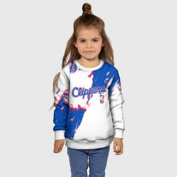 Свитшот детский Клипперс - разлитая краска, цвет: 3D-белый — фото 2