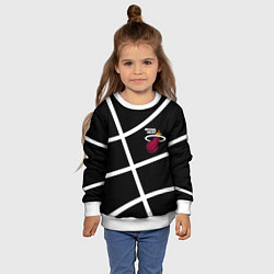 Свитшот детский Майами Хит - баскетбольный линии, цвет: 3D-белый — фото 2