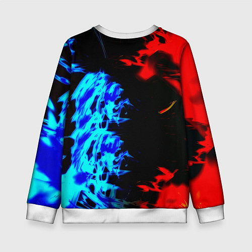 Детский свитшот Doom лёд и пламя / 3D-Белый – фото 2
