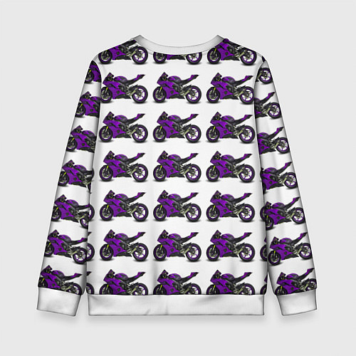 Детский свитшот Motorcycle purple / 3D-Белый – фото 2