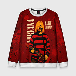 Свитшот детский Нирвана, гранж из 90-х, цвет: 3D-белый