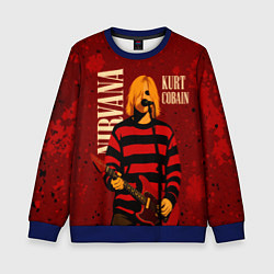 Свитшот детский Нирвана, гранж из 90-х, цвет: 3D-синий