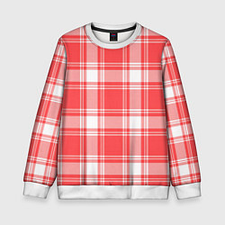 Свитшот детский Checked red white, цвет: 3D-белый
