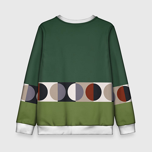 Детский свитшот Луна Малевича сосновый зеленый / 3D-Белый – фото 2
