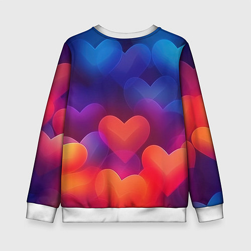 Детский свитшот Lana Del Rey на фоне сердечек / 3D-Белый – фото 2