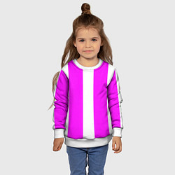 Свитшот детский Color white pink line, цвет: 3D-белый — фото 2