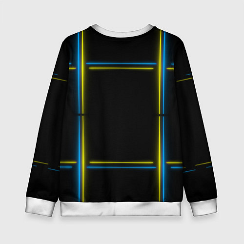 Детский свитшот Neon yellow blue / 3D-Белый – фото 2