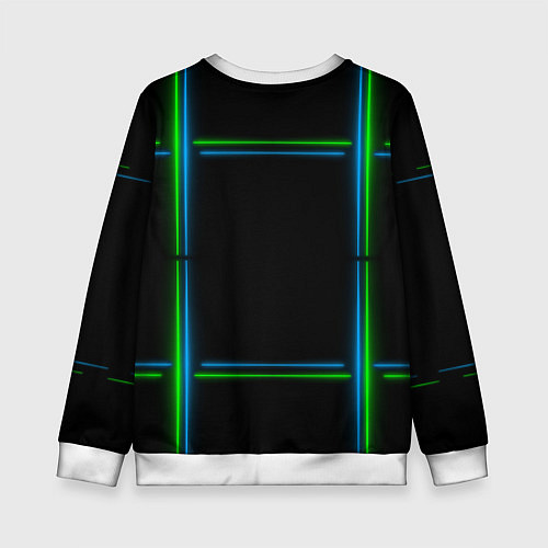 Детский свитшот Neon green light blue / 3D-Белый – фото 2