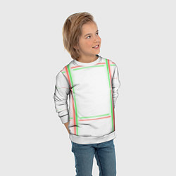 Свитшот детский Neon light green red, цвет: 3D-белый — фото 2