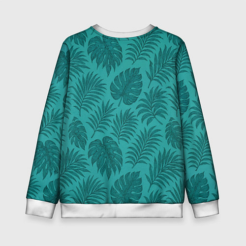 Детский свитшот Тропические листья - паттерн / 3D-Белый – фото 2
