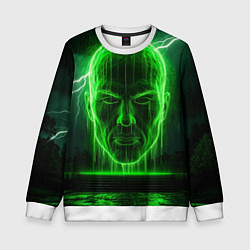 Свитшот детский Неоновая голова, цвет: 3D-белый