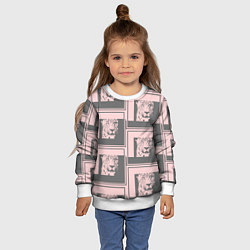 Свитшот детский Леопард в рамке, цвет: 3D-белый — фото 2