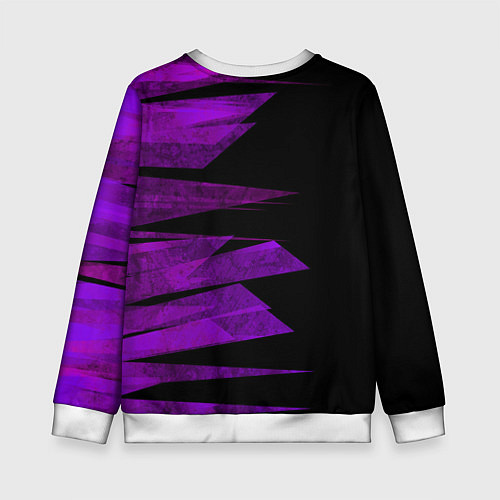 Детский свитшот Color purple black stripes / 3D-Белый – фото 2