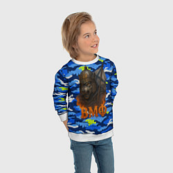 Свитшот детский ВМФ злой медведь в шлеме, цвет: 3D-белый — фото 2