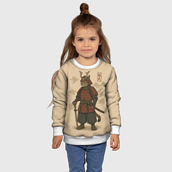 Свитшот детский Кот мастер самурай, цвет: 3D-белый — фото 2