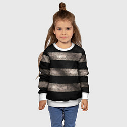 Свитшот детский Черно-белая тельняшка текстура, цвет: 3D-белый — фото 2