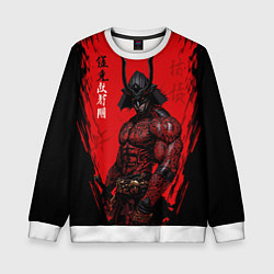Свитшот детский Демон Они самурай, цвет: 3D-белый