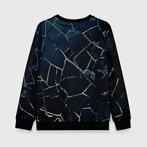 Детский свитшот Тёмный чёрно-синий битые плиты / 3D-Черный – фото 2