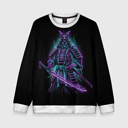 Свитшот детский Неоновый электросамурай, цвет: 3D-белый