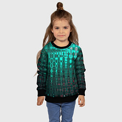 Свитшот детский Нефритовый зелёный абстракция, цвет: 3D-черный — фото 2