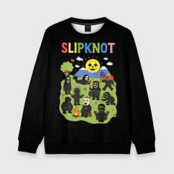 Свитшот детский Slipknot, мультяшный стиль, цвет: 3D-черный