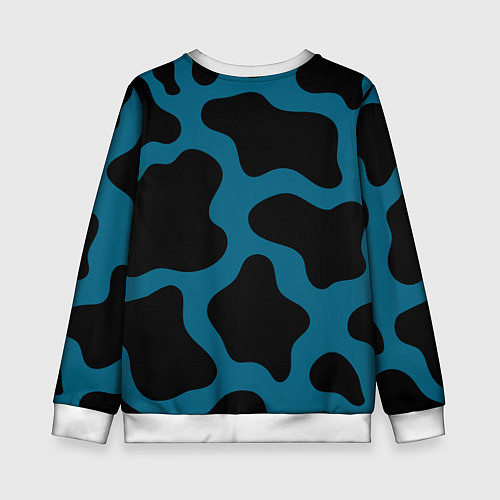 Детский свитшот Синяя коровья расцветка / 3D-Белый – фото 2