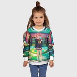 Свитшот детский Дандадан Сиратори Айра хочет обнимашек, цвет: 3D-белый — фото 2