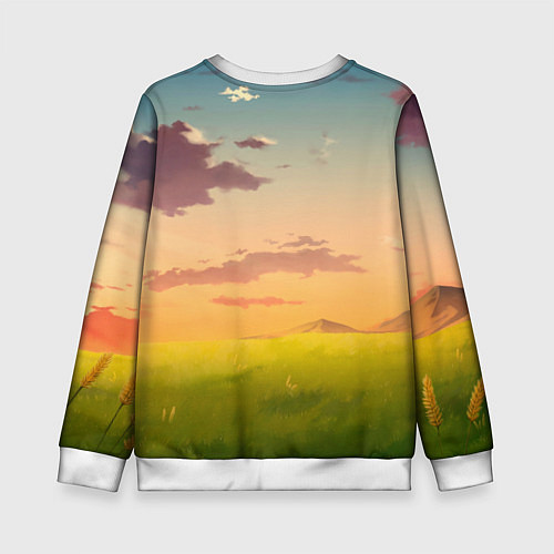 Детский свитшот Сиратори Айра играет с песиком - Дандадан / 3D-Белый – фото 2