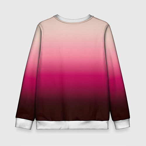 Детский свитшот Градиент transcendent pink омбре / 3D-Белый – фото 2
