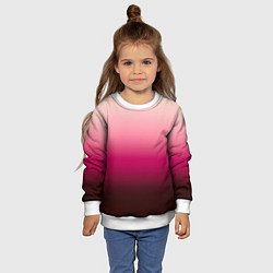 Свитшот детский Градиент transcendent pink омбре, цвет: 3D-белый — фото 2
