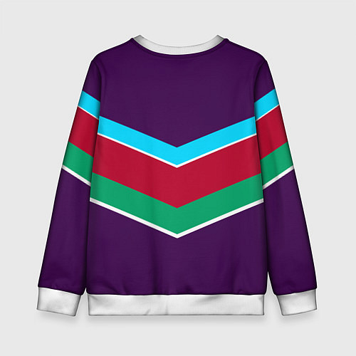 Детский свитшот Фиолетовый с полосами / 3D-Белый – фото 2
