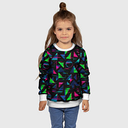 Свитшот детский Геометрия глитч, цвет: 3D-белый — фото 2