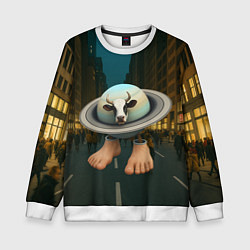 Свитшот детский Ла Вака Сатурно Сатурнита мем, цвет: 3D-белый