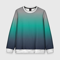 Свитшот детский Градиент серо-зеленый, цвет: 3D-белый