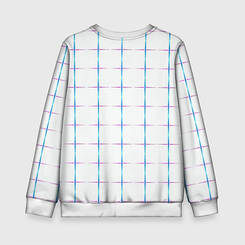 Детский свитшот Color white blue stripes / 3D-Белый – фото 2