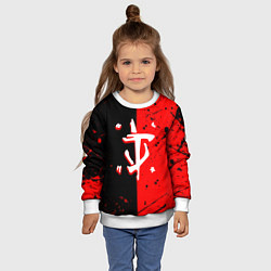 Свитшот детский Doom текстура краски, цвет: 3D-белый — фото 2