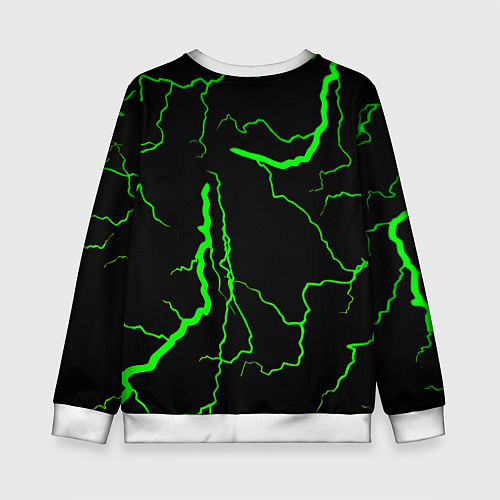 Детский свитшот Doom кислотный шторм молнии / 3D-Белый – фото 2