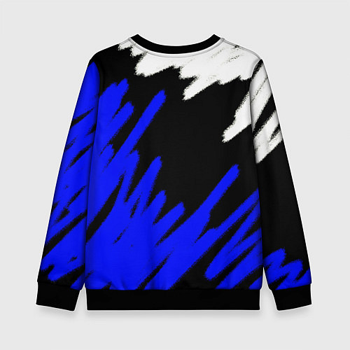 Детский свитшот Россия чёрно-синий штрихи / 3D-Черный – фото 2