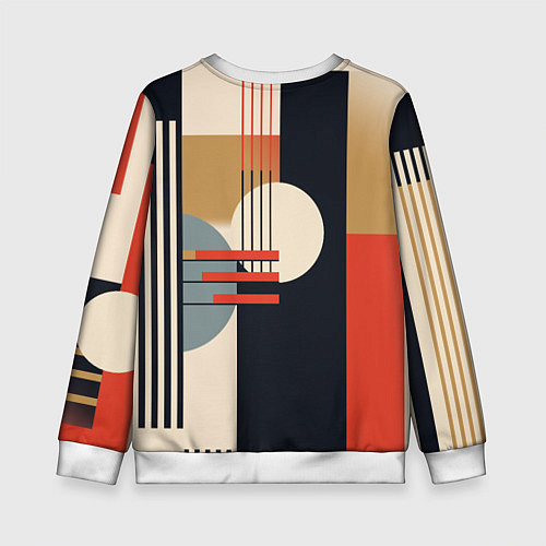 Детский свитшот Баухаус - текстура / 3D-Белый – фото 2