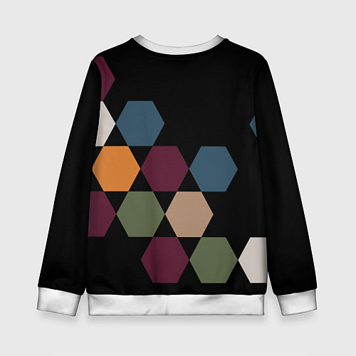 Детский свитшот Honeycombs autumn colors / 3D-Белый – фото 2