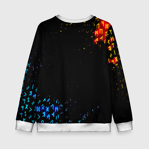 Детский свитшот Doom огненные символы / 3D-Белый – фото 2