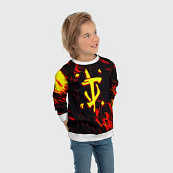 Свитшот детский Doom огненные искры, цвет: 3D-белый — фото 2