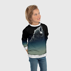 Свитшот детский Бурый в гневе - градиент, цвет: 3D-белый — фото 2