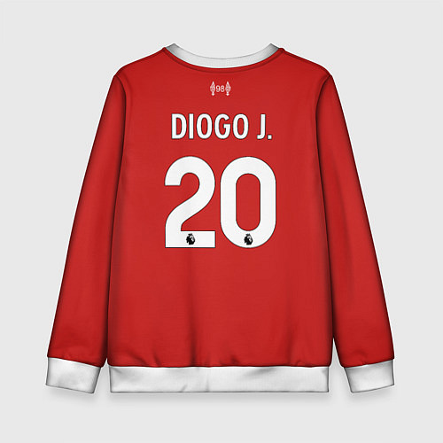 Детский свитшот Диого Жота Ливерпуль домашняя форма / 3D-Белый – фото 2