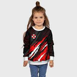 Свитшот детский Umbrella - красное пламя, цвет: 3D-белый — фото 2